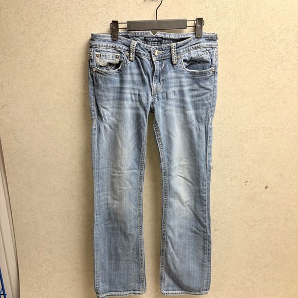 Vigoss Denim - VIGOSS 30/33 Women's Cotton Blend Light Wash Embellished Trendy‎ Cowgirl Jeans
